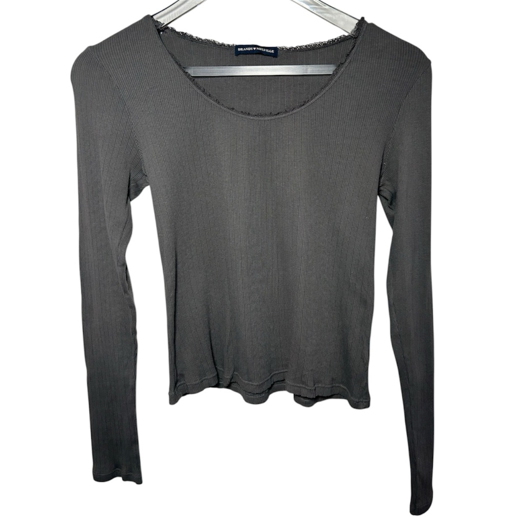 Brandy Melville Charcoal Long Sleeve Top